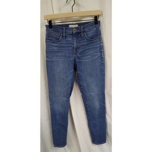 Women’s Madewell 9" High Rise Skinny Dark Wash Blue Denim Size 25 Inseam 28
